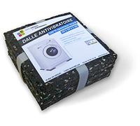 ID Mat Dalle Antivibratoire, 100% Caoutchouc recyclé, Noir, 10 x 10 cm