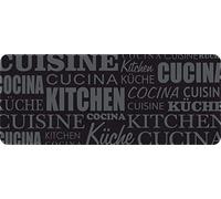 ID Mat Tapis de Cuisine, Fibres Polyamide teintées sur Semelle PVC antidérapante, Noir,120 x 50 cm