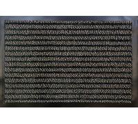 ID MAT - Tapis Paillasson 2 en 1 Gramat - Rectangulaire 40 x 60 cm - Antidérapant - Uni - Usage Intérieur - Lavable à la Main 30°C - Polypropylène - Brun