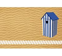 ID Mat - Tapis Paillasson Déco Boston - Rectangulaire 40 x 60 cm - Antidérapant - Tapis d'Entrée Intérieur - Motif Littoral - Polyamide - Lavable en Machine - Jaune