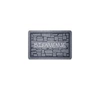 ID MAT Tapis paillasson floqué FLOCK'ESTAMPES Galets 40x60cm, Gris