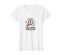 Id Plutôt Regarder des documentaires sur Le Crime véritable T-Shirt, Femme, Blanc, XS