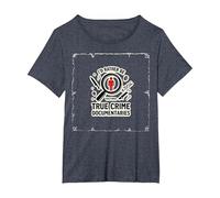 Id Plutôt Regarder des documentaires sur Le Crime véritable T-Shirt, Femme Grandes Tailles, Bleu Chiné, 1X