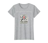 Id Plutôt Regarder des documentaires sur Le Crime véritable T-Shirt, Femme, Gris Chiné, 3XL