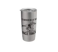 I'd Rather Be At Race Track Cheval de sport d'équitation Gobelet isotherme en acier inoxydable double paroi