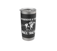 I'd Rather Be At Race Track Cheval de sport d'équitation Gobelet isotherme en acier inoxydable double paroi