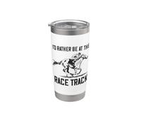 I'd Rather Be At Race Track Cheval de sport d'équitation Gobelet isotherme en acier inoxydable double paroi