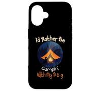 I'd Rather Be Camping with My Dog, Love Camping Propriétaire de Chien Coque pour iPhone 16