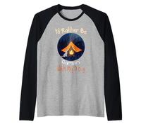 I'd Rather Be Camping with My Dog, Love Camping Propriétaire de Chien Manche Raglan