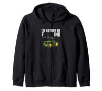I'd Rather Be Farming Funny Farmer Tracteur agricole Gag Blague Sweat à Capuche