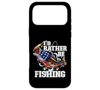 I'd Rather Be Fishing Poisson achigan à Grande Bouche Drapeau américain Coque pour iPhone 17 Pro Max