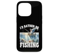 Id Rather Be Fishing Saying For Dad Peaceful Fishing Scene Coque pour iPhone 13 Pro