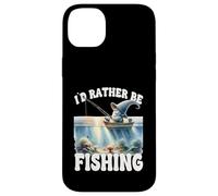 Id Rather Be Fishing Saying For Dad Peaceful Fishing Scene Coque pour iPhone 14 Plus