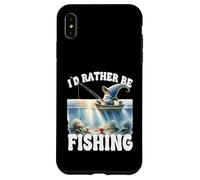 Id Rather Be Fishing Saying For Dad Peaceful Fishing Scene Coque pour iPhone XS Max