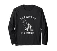 I'd Rather Be Fly Fishing Truite Rustique Vieilli Manche Longue