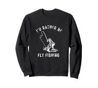 I'd Rather Be Fly Fishing Truite Rustique Vieilli Sweatshirt