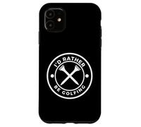 'I'd Rather Be Golfing' Funny Golf Tee with Crossed Tees Coque pour iPhone 11