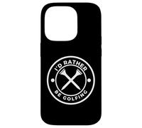 'I'd Rather Be Golfing' Funny Golf Tee with Crossed Tees Coque pour iPhone 14 Pro