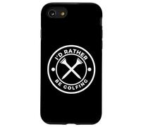 'I'd Rather Be Golfing' Funny Golf Tee with Crossed Tees Coque pour iPhone SE (2020) / 7/8