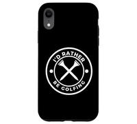 'I'd Rather Be Golfing' Funny Golf Tee with Crossed Tees Coque pour iPhone XR