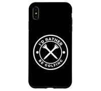 'I'd Rather Be Golfing' Funny Golf Tee with Crossed Tees Coque pour iPhone XS Max