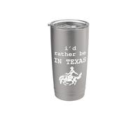 I'd Rather Be In Texas Funny Cowboy Horse Rodeo Gobelet isotherme en acier inoxydable double paroi