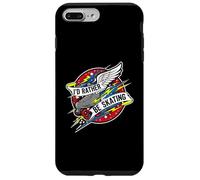 I'd Rather Be Skating Roller Skate Wings Retro Distressed Coque pour iPhone 7 Plus/8 Plus