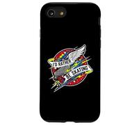 I'd Rather Be Skating Roller Skate Wings Retro Distressed Coque pour iPhone SE (2020) / 7/8