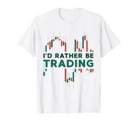 I'd Rather Be Trading Chandelier Chart Crypto Traders T-Shirt Graphique avec Valeur, Homme, Blanc, S