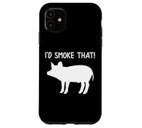 Id Smoke That Funny BBQ Pig Porc Bacon Ribs Grill Dad Pig Coque pour iPhone 11