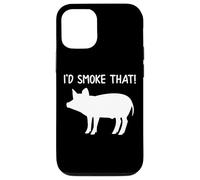 Id Smoke That Funny BBQ Pig Porc Bacon Ribs Grill Dad Pig Coque pour iPhone 12/12 Pro