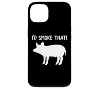 Id Smoke That Funny BBQ Pig Porc Bacon Ribs Grill Dad Pig Coque pour iPhone 13
