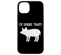 Id Smoke That Funny BBQ Pig Porc Bacon Ribs Grill Dad Pig Coque pour iPhone 14 Plus