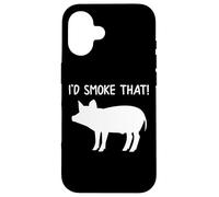 Id Smoke That Funny BBQ Pig Porc Bacon Ribs Grill Dad Pig Coque pour iPhone 16
