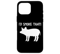 Id Smoke That Funny BBQ Pig Porc Bacon Ribs Grill Dad Pig Coque pour iPhone 16 Pro Max