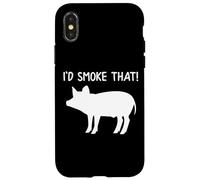 Id Smoke That Funny BBQ Pig Porc Bacon Ribs Grill Dad Pig Coque pour iPhone X/XS