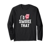 I'd Smoke That Pig Barbecue Design Manche Longue