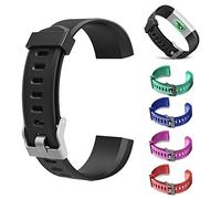 ID115Plus HR - Bracelet de remplacement coloré pour montre intelligente ID115Plus HR Fitness Tracker, Noir , 20 mm x 215 mm, Moderne