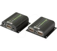 Techly IDATA EXT-E70POED Kit Émetteur/Récepteur AV 1080p via Cat6/6a/7, Portée 40m, HDCP 1.2, PoE, Compatible 3D, Bypass EDID/HDCP