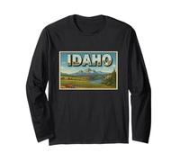 Idaho Affiche Vintage rétro des années 50 Souvenir de Voyage Art Graphique Manche Longue