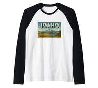 Idaho Affiche Vintage rétro des années 50 Souvenir de Voyage Art Graphique Manche Raglan