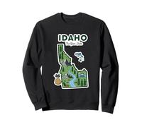 Idaho Carte Vintage de l'Idaho, État Précieux pour Aventure Sweatshirt