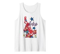 Idaho Floral Chevron Plaid Patrimoine Régional Art Débardeur