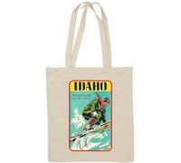 Idaho Playground Of The West Skiing Sac fourre-tout vintage en coton naturel Blanc