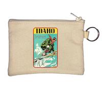 Idaho Playground of The West Skiing Vintage Travel Poster Porte-monnaie Beige
