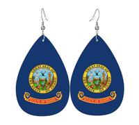 Idaho State Flag Boucle d'oreille en cuir Forme de larme élégante, parfait pour les femmes, et un excellent choix de décoration pour les fêtes et les vacances.