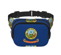 Idaho State Flag Sac banane carré double couche Sac à bandoulière / sangle réglable au niveau de la poitrine, pour voyage, entraînement, course à pied, imprimé avec