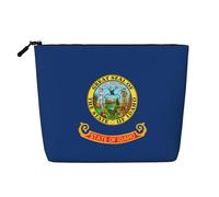 Idaho State Flag Sac de voyage polyvalent Trousse de maquillage Grande capacité Trousse de toilette à fermeture éclair, Noir , Taille unique, Trousse de toilette