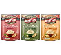 Idahoan Perfect Mash Bundle | Lot de 3 | Buttery 109 g x 1, beurre et herbes 109 x 1, fromage cheddar 109 g