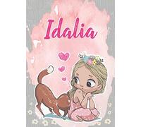 Idalia: Taccuino A5 | Nome personalizzato Idalia | Regalo di compleanno per moglie, figlia, sorella, mamma | Design: gatto | 120 pagine a righe, piccolo formato A5 (14.8 x 21 cm)